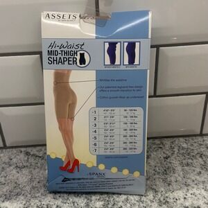 ASSETS by Sara Blakely Hi Waist Mid Thigh Shaper Nude Size 4 Total Waist Control